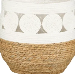 Mica Decorations plantenmand Borno wit D 38 H 38 cm