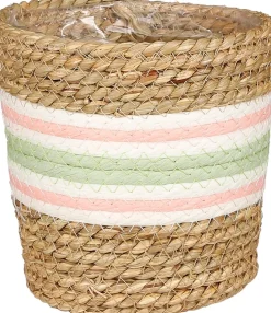 Mica Decorations plantenmand Rachel lichtgroen / naturel D 14 H 14 cm