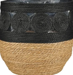 Mica Decorations plantenmand Borno zwart D 38 H 38 cm