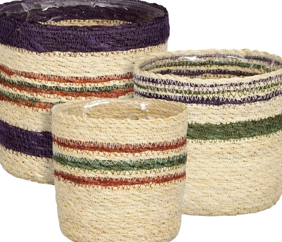 Mica Decorations plantenmand Jameson paars D 14 H 14 cm