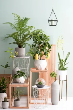 Mica Decorations plantenstandaard Ascot roest 16,5 x 16,5 x 25 cm