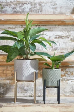 Mica Decorations plantenstandaard Ascot goud 11,5 x 11,5 x 12,5 cm