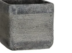 Mica Decorations pot Kane vierkant 15,5 x 15,5 x 15 cm donkergrijs