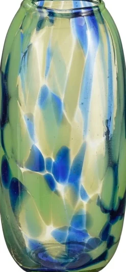 Mica Decorations vaas Carole blauw / groen D 7 H 15 cm