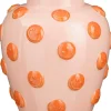 Mica Decorations vaas Smiley roze / oranje D 30 H 32,5 cm