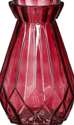 Mica Decorations vaas Zena rood D 9,5 H 15 cm