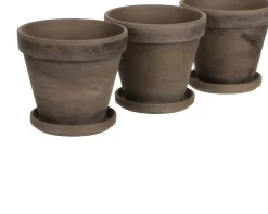 Mica Outdoor bloempot Stan met schotel D 13,5 H 12 cm set van 3