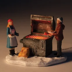 Miniatuur figuur barbecue met LED verlichting H 7,5 cm