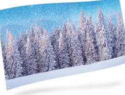 My Village kerstdorp achtergrond sneeuwbos 150 x 75 x 0,5 cm