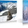 My Village kerstdorp achtergrond wintersport / bos 98 x 33 cm