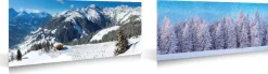 My Village kerstdorp achtergrond wintersport / bos 98 x 33 cm