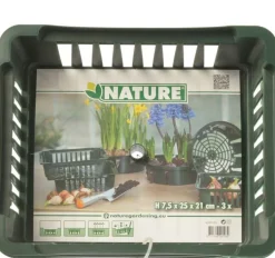 Nature bollenplantmand groen 25 x 21 x 7,5 cm 3 stuks