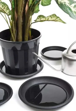 Nature plantenschotel zwart D 17 H 2,4 cm
