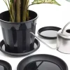 Nature plantenschotel zwart D 22,7 H 3,2 cm