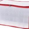 Opbergdoos transparant / rood 53 x 32 x 31 cm