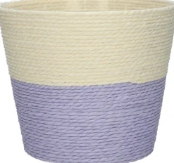 Plantenmand Riley crème / paars D 19 H 16 cm