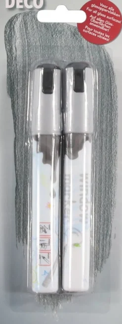 Raam krijtstift 2 stuks zilver