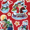 Raamsticker kerst kerstman en sneeuwpoppen gekleurd 30 x 42 cm