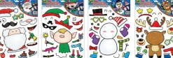 Raamsticker kerstmis figuurtjes gekleurd 30 x 42 cm