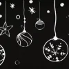 Raamsticker kerstslinger wit 23 x 49 cm