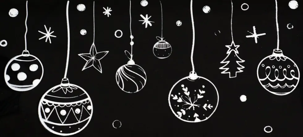 Raamsticker kerstslinger wit 23 x 49 cm