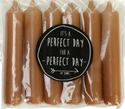 Rustik Lys dinerkaars Cadeau oranje 6 uur 6 stuks