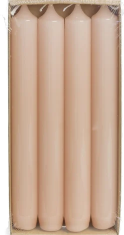Rustik Lys dinerkaars Gloss roze 8 uur 4 stuks