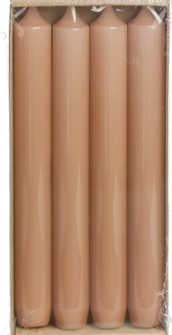 Rustik Lys dinerkaars Gloss terracotta 8 uur 4 stuks