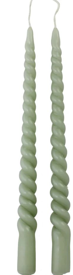 Rustik Lys dinerkaars Swirl groen 8,5 uur 2 stuks