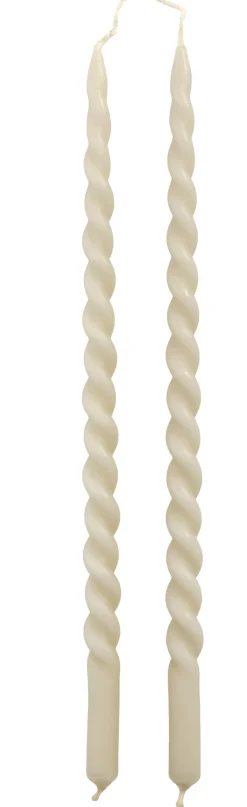 Rustik Lys dinerkaars Swirl grijs 4 uur 2 stuks