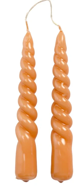 Rustik Lys dinerkaars Swirl mini roze 4 uur 2 stuks