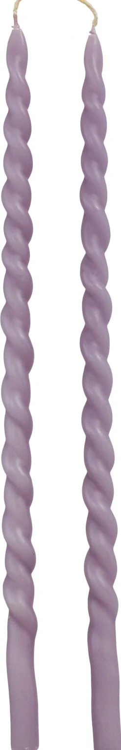 Rustik Lys dinerkaars Swirl paars 4 uur 2 stuks