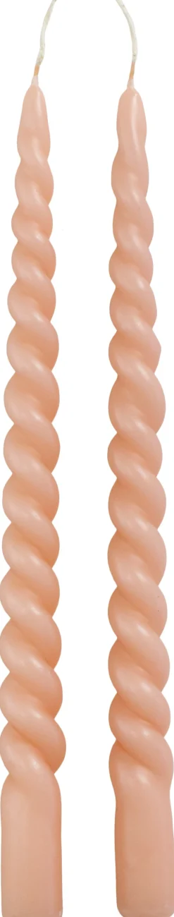 Rustik Lys dinerkaars Swirl roze 8,5 uur 2 stuks