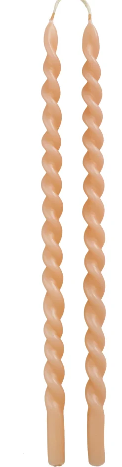 Rustik Lys dinerkaars Swirl roze 4 uur 2 stuks