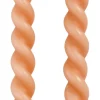 Rustik Lys dinerkaars Swirl roze 4 uur 2 stuks