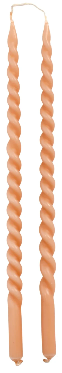 Rustik Lys dinerkaars Swirl roze 4 uur 2 stuks