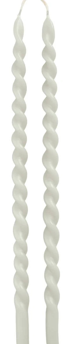 Rustik Lys dinerkaars Swirl wit 4 uur 2 stuks