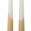 Rustik Lys dinerkaars Tweeling wit / oranje 8 uur D 2,2 H 29 cm 2 stuks