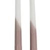 Rustik Lys dinerkaars Tweeling wit / paars 8 uur D 2,2 H 30 cm 2 stuks