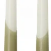 Rustik Lys dinerkaars Tweeling groen / wit 8 uur D 2,2 H 29 cm 2 stuks