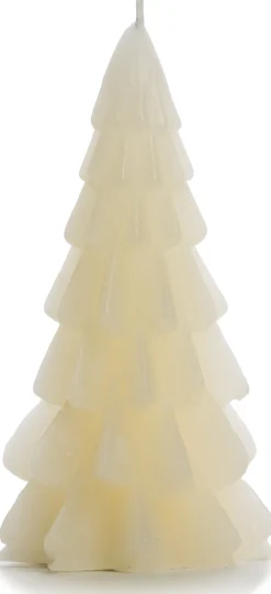 Rustik Lys stompkaars Kerstboom crème 13 uur D 6,3 H 12 cm