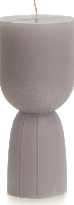 Rustik Lys stompkaars Zandé grijs 55 uur D 7,5 H 17 cm