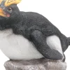 SID kerstfiguur kuifpinguin op buik zwart / wit 24 x 13 x 16 cm
