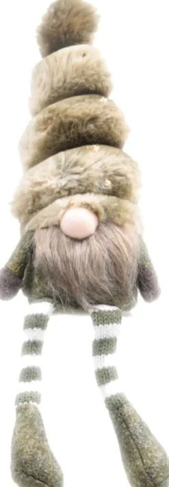 Sid kerstfiguur Toby gnoom groen 7 x 7 x 33 cm