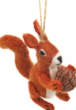 Sjaal met Verhaal kerst ornament Metsa eekhoorn bruin 5 x 9 x 10 cm