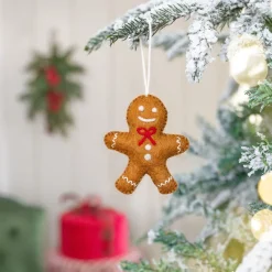 Sjaal met Verhaal kerst ornament gingerbread bruin 2 x 9 x 11 cm
