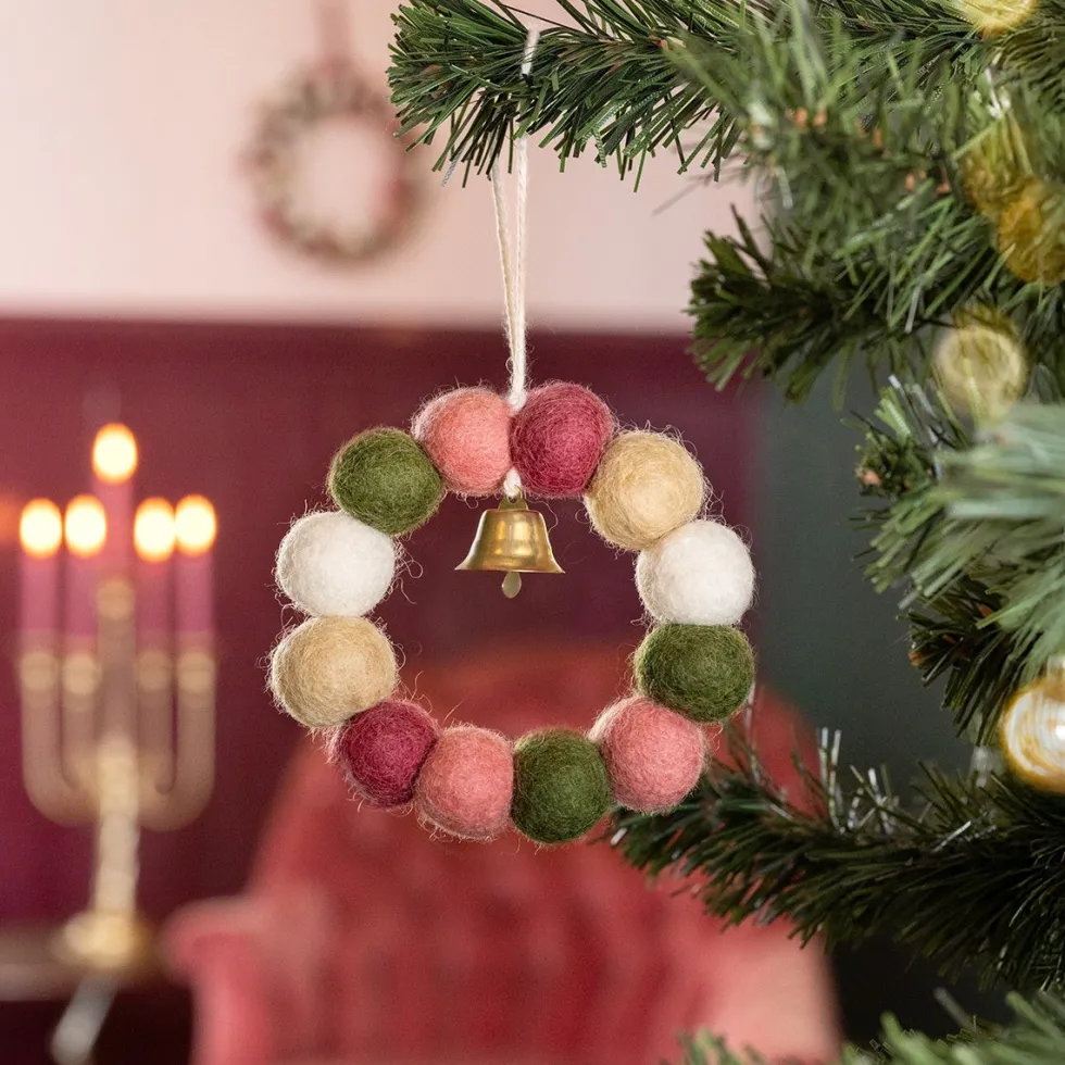 Sjaal met Verhaal kerst ornament krans D 9 H 3 cm