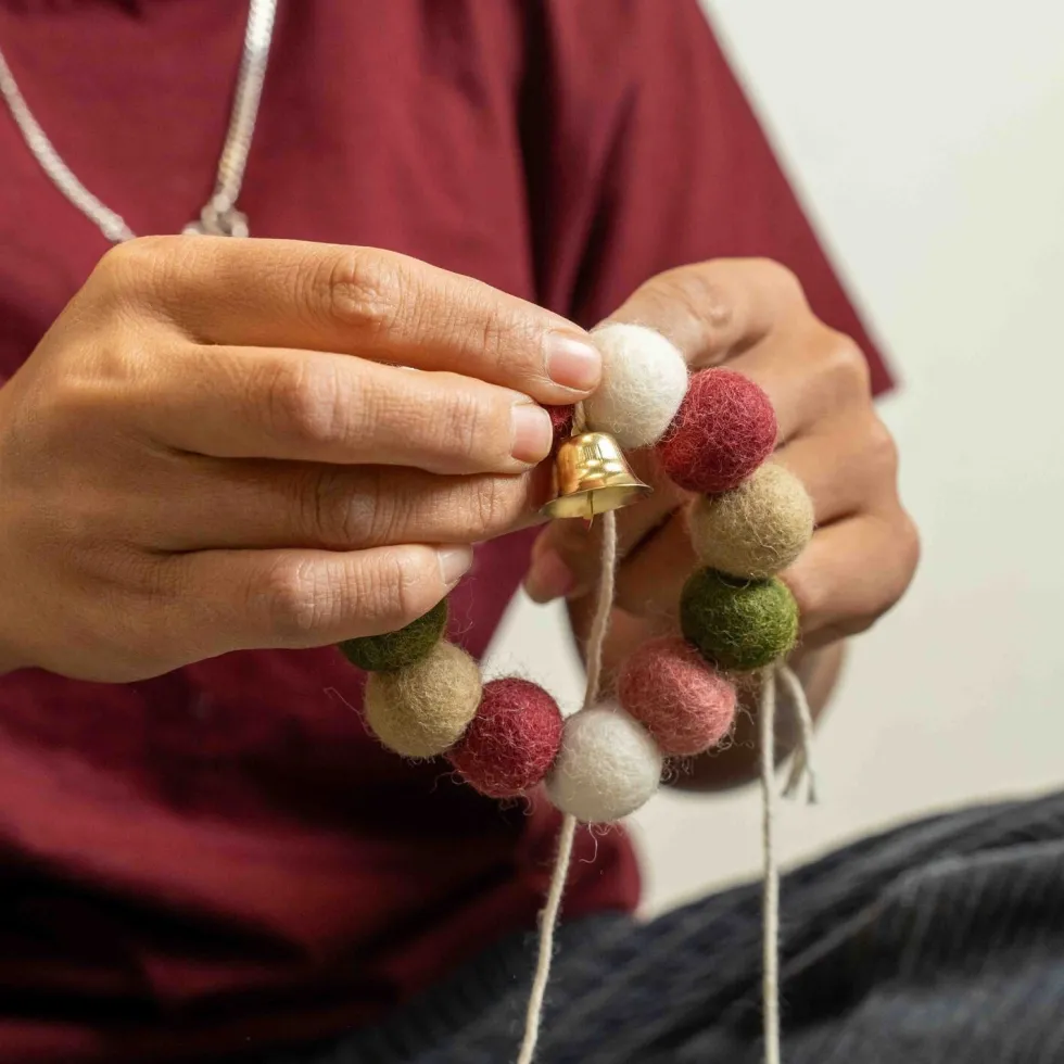 Sjaal met Verhaal kerst ornament krans D 9 H 3 cm