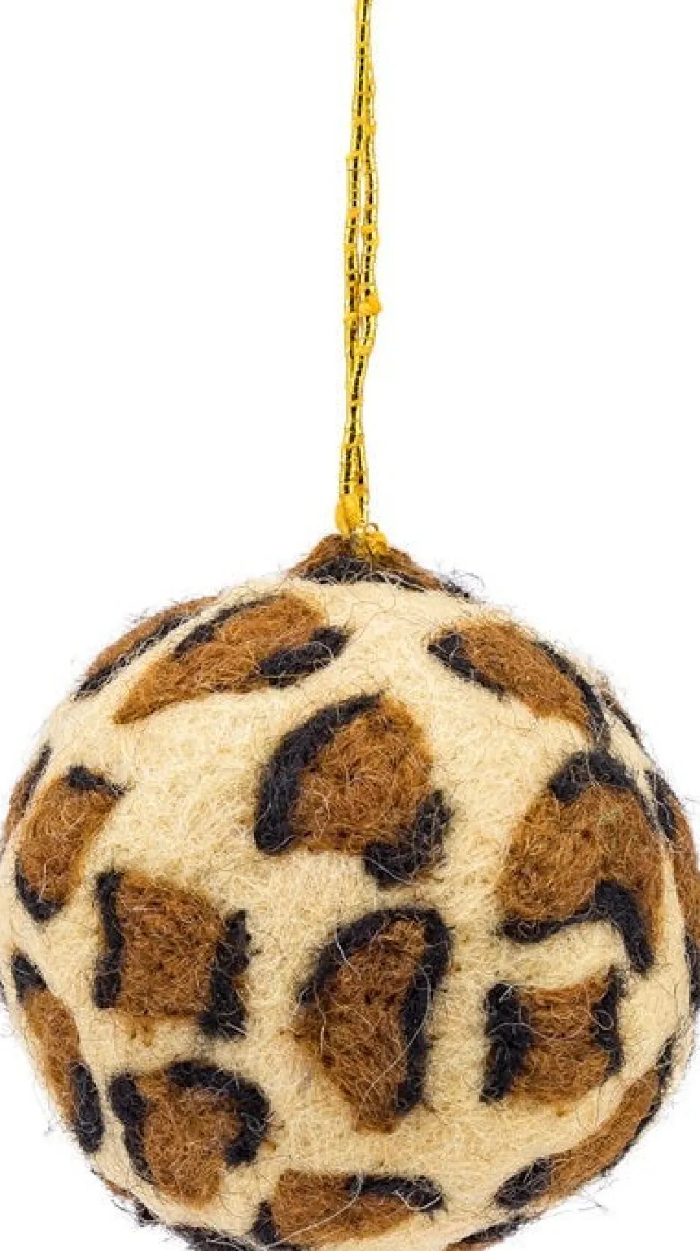Sjaal met Verhaal kerst ornament Panter bal beige D 5 cm