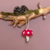 Sjaal met Verhaal kerst ornament Ginny paddenstoel rood / wit 7 x 5 x 8 cm